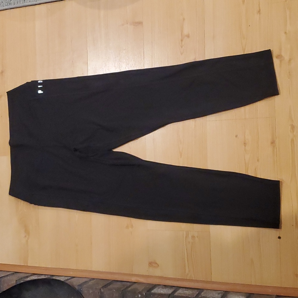 Victorias Secret PINK Womens High Waist Side Pocket Leggings Black Logo Large